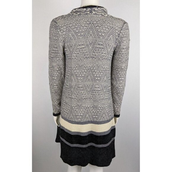 DAYTRIP - WOMEN'S GRAY RPINT LONG DUSTER CARDIGAN SWEATER- SIZE XS - Picture 5 of 6
